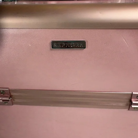 Sephora Professional Pink Metro Travel Train Hard Case Cosmetic Organizer W/KEY - Picture 2 of 16